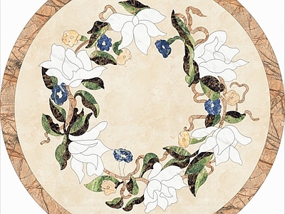 现代其他石材拼花 地面石材拼花 圆形拼花 拼花砖 欧式拼花