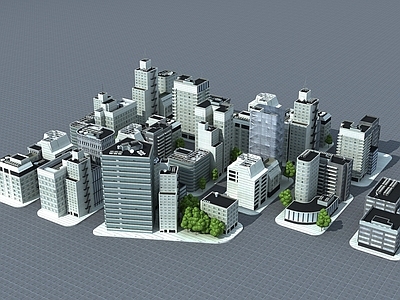 现代鸟瞰建筑城市高楼大厦