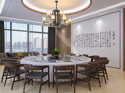 现代新中式中餐厅 新中式包间 餐厅
