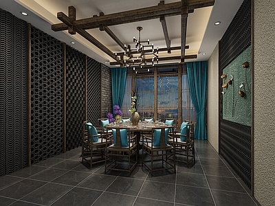 中式新中式中餐厅 中式包间 餐厅