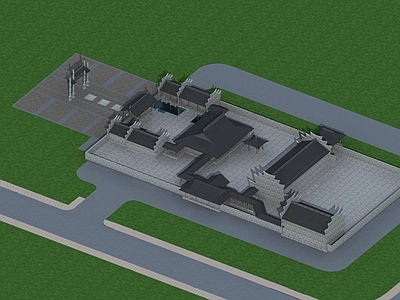 现代公园 中式景观建筑 古建公园