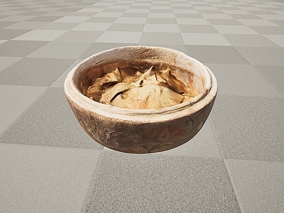现代文物陶泥盆碗
