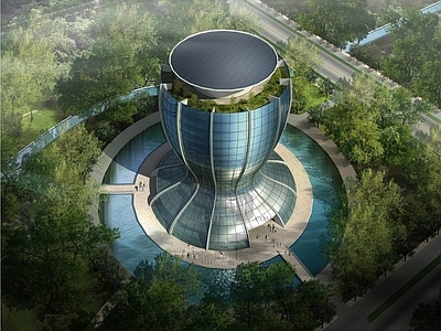 现代图书馆外观 会展建筑