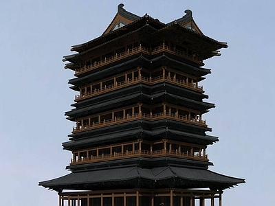 中式古建 中式多层鼓楼