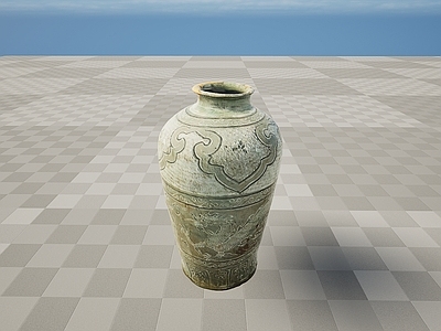 现代青铜器陶罐青花瓷花瓶