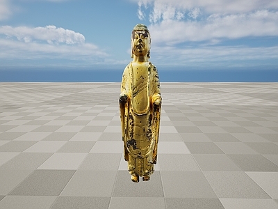 现代文物黄金谨慎雕塑佛像