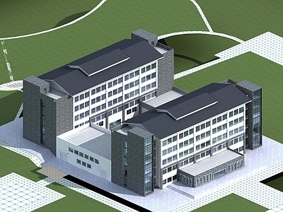 现代学校外观 学校宿舍建筑