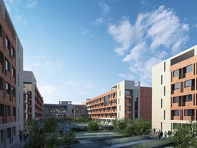 现代学校外观 学校教学楼