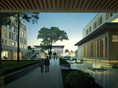 现代学校外观 学校宿舍建筑