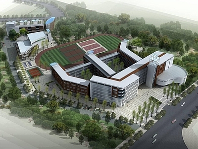 现代学校外观 学校建筑