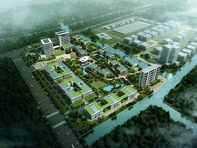现代办公楼 现代科技园区 办公园区