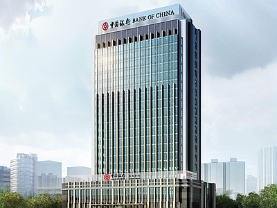 现代办公楼 中国银行办公楼 高层办公楼