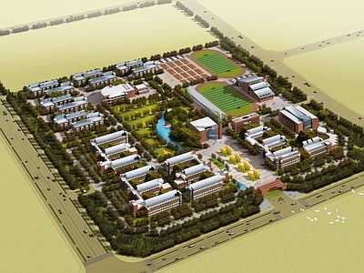 现代学校外观 中小学建筑
