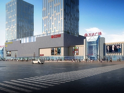 现代商场外观 万达广场 办公楼
