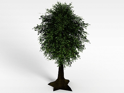 现代办公桌 植物树木