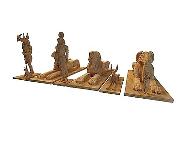 现代其他景观小品 狮身人面像