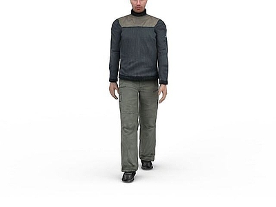 现代虚拟人物 休闲装男人