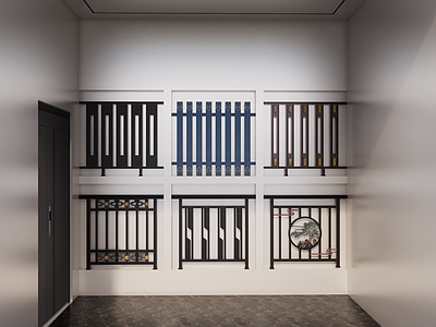 新中式现代围栏护栏 现代护栏 新中式大门 现代大门