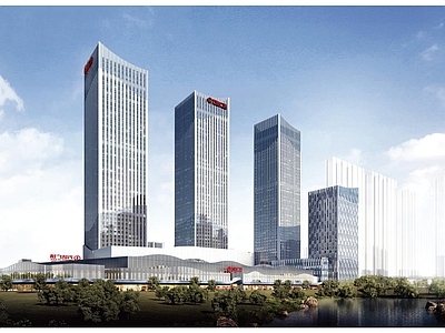 现代办公楼建筑 高层商务办公楼 办公楼平面图 万达商业综合体 建筑方案平立剖 施工图