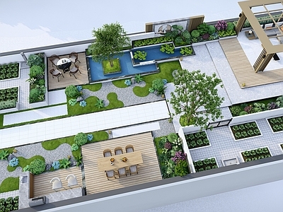 新中式屋顶花园 屋顶花园