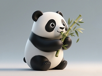 现代雕塑小品 熊猫 卡通动物雕塑 主题乐园雕塑