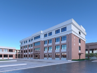 现代学校外观 教学楼 宿舍楼
