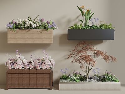 花箱 植物组合 外摆花箱 移动花箱 花池 花草植物堆