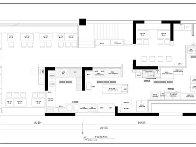 现代快餐店 餐厅 餐饮空间 平面图 水电图 快餐店 施工图