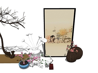 新中式其他摆件 摆件和画 陶艺