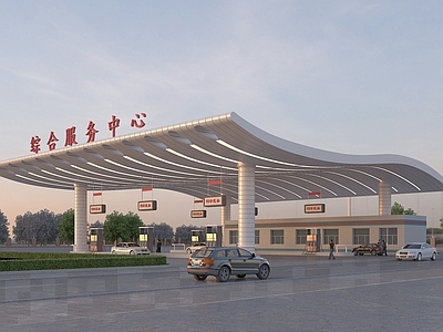 现代其他公共建筑 加油站 加气站 油站 现代加油站