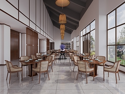 新中式茶餐厅 新中式酒店用餐区 新中式散座区