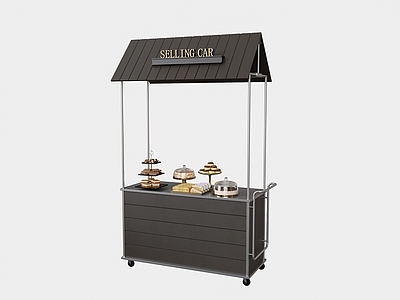 法式轻奢甜品面包店 面包店试吃推车 售卖车试吃台 面包店货柜