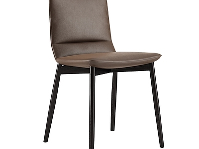 意式极简餐椅 Ligne Roset 皮椅 餐椅 单椅
