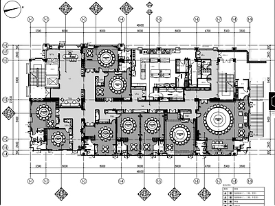 现代新中式中餐厅 两层淮扬菜餐厅 高档餐厅 平面布置图 施工图