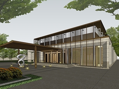 新中式售楼处建筑 展示区 示范区