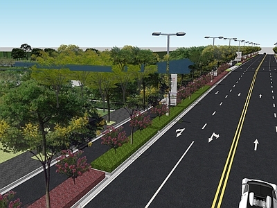 现代道路 道路景观 十字路口 桥
