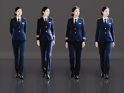 女人 2D现代人物 高铁乘务人员 列车长 乘务员 空乘人员