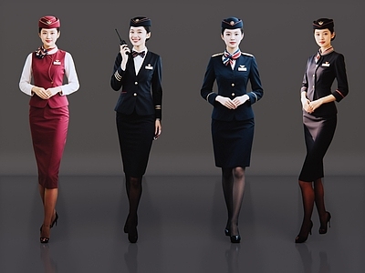 女人 2D现代人物 高铁乘务员 列车长 空乘人员 乘务员