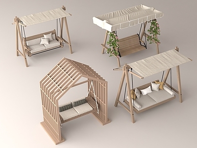 现代中式秋千椅 秋千 秋千椅