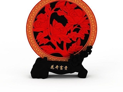 现代复古牡丹摆设品