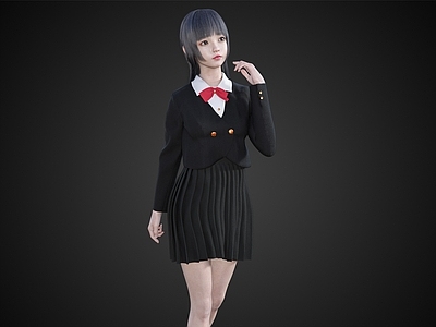 现代校服女生可爱女孩