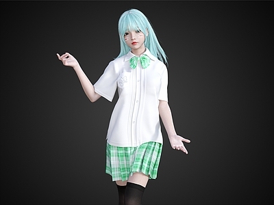现代女孩校服女生可爱女孩白丝