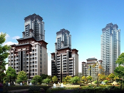 中式高层住宅 中式住宅小区