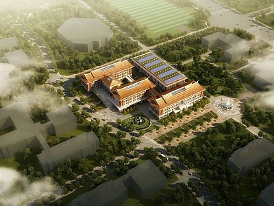 新中式其他办公空间 东南亚风格办公楼