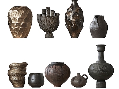 中古侘寂罐子 陶罐 花瓶摆件 装饰摆件 陶罐器皿 茶叶罐