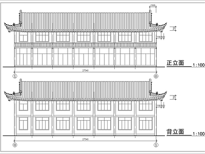 仿古建筑 古建 亭子 施工图