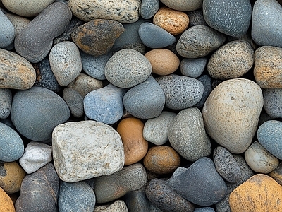 现代自然地面 碎石 彩色石头 砾石铺路 庭院景观 鹅卵石地面