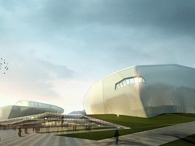 现代图书馆外观 剧院建筑 博物馆建筑
