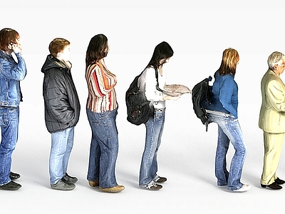 现代虚拟人物 多人排队