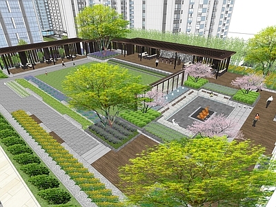 现代商业景观 酒店屋顶花园 屋顶花园 景观